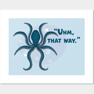 Octopus | That Way Text, Blue Posters and Art